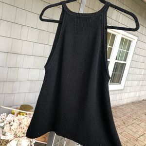 Knit high neck no sleeve top